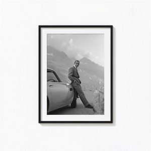 Sean Connery Druck, 007 James Bond Oldtimer Schwarzweiß-Wandkunst, Vintage-Druck, Fotografie Drucke, Fotodruck in Museumsqualität
