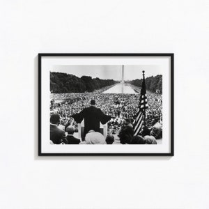 Marsch auf Washington Druck, Martin Luker King Jr Schwarzweiß-Wandkunst, Vintage Druck, Fotografie Drucke, Fotokunstdruck Museumsqualität