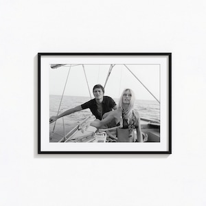 Brigitte Bardot en Alain Delon print, Hollywood zwart-witte muurkunst, vintage print, fotografie-afdrukken, museum kwaliteit fotokunst print