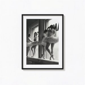 Bailarinas del American Ballet Print, Arte de pared en blanco y negro, Impresión vintage, Impresiones fotográficas, Impresión de arte fotográfico de calidad de museo