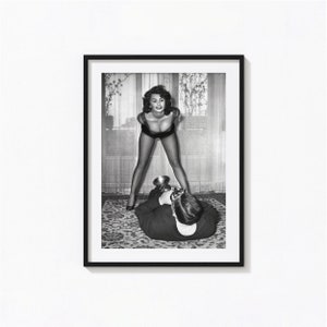 Affiche Sophia Loren, art mural hollywoodien Sophia Loren noir et blanc, impression vintage, impressions photographiques, impression d&#39;art photo de qualité musée