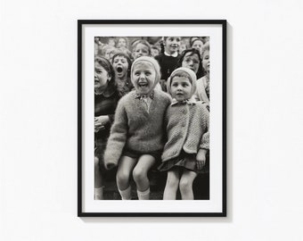 Bambini al teatro delle marionette, Parigi, 1963, stampa, arte murale in bianco e nero, stampa vintage, stampe fotografiche, stampa fotografica di qualità museale