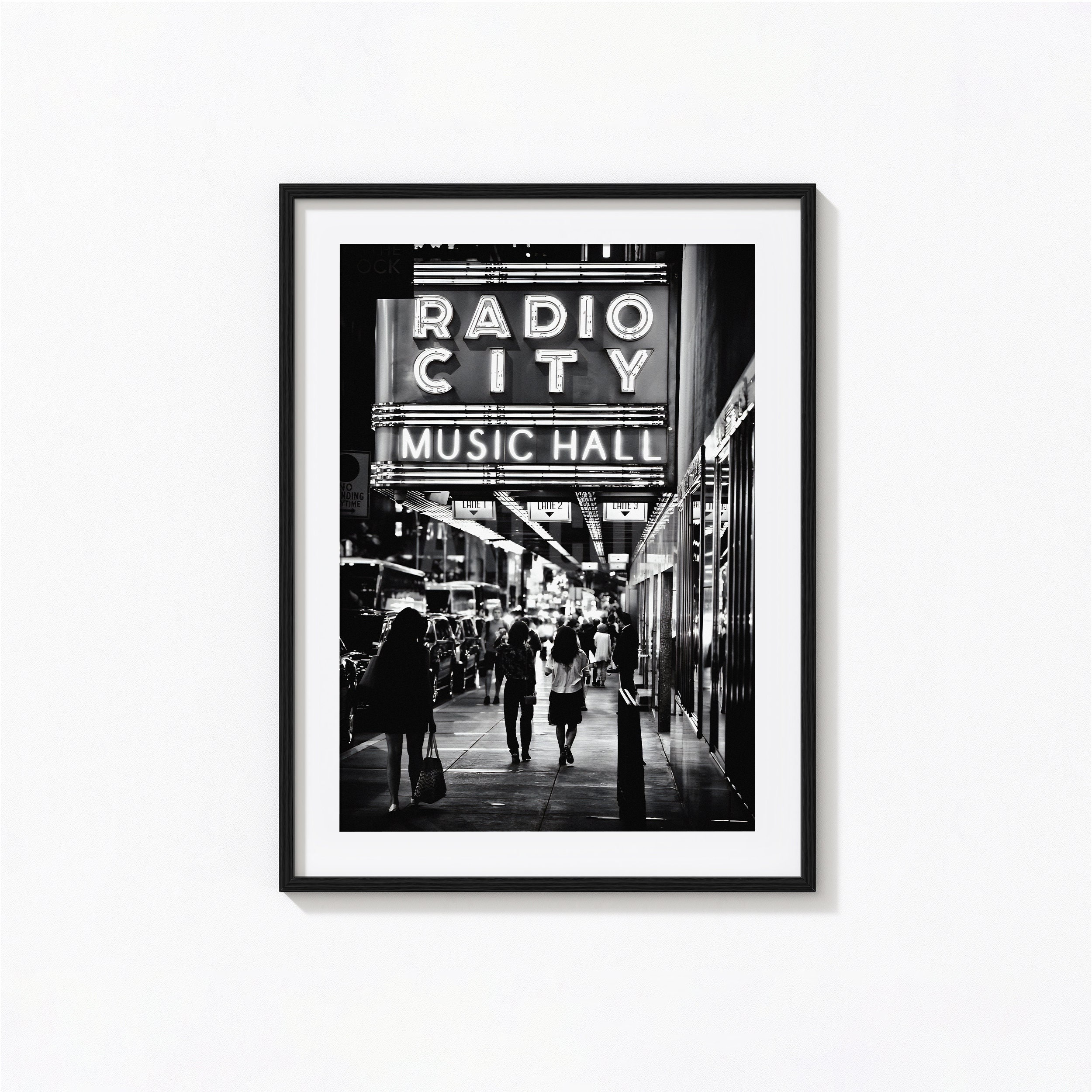 Radio City Music Hall Times Square Print Black and White - Etsy
