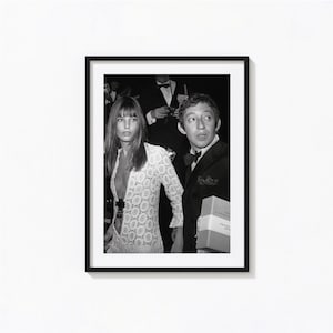 Impressão de Jane Birkin e Serge Gainsbourg, arte de parede em preto e branco da moda, impressão vintage, impressões fotográficas, impressão fotográfica com qualidade de museu