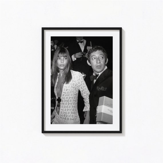 Jane Birkin and Serge Gainsbourg Print, Fashion Black and White Wall Art, Vintage Print, Photography Prints, Museum Quality Photo Print
