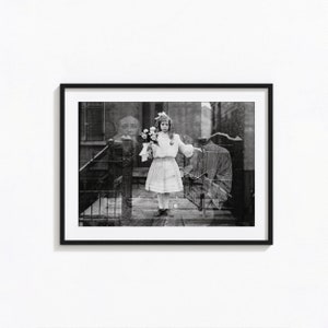 Creepy Vintage Photo Print, Creepy Strange Halloween Black and White Wall Art, Vintage Print, Photography Prints, Museum Quality Print