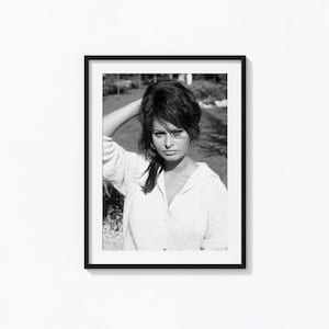 Affiche Sophia Loren, art mural hollywoodien Sophia Loren noir et blanc, impression vintage, impressions photographiques, impression d&#39;art photo de qualité musée