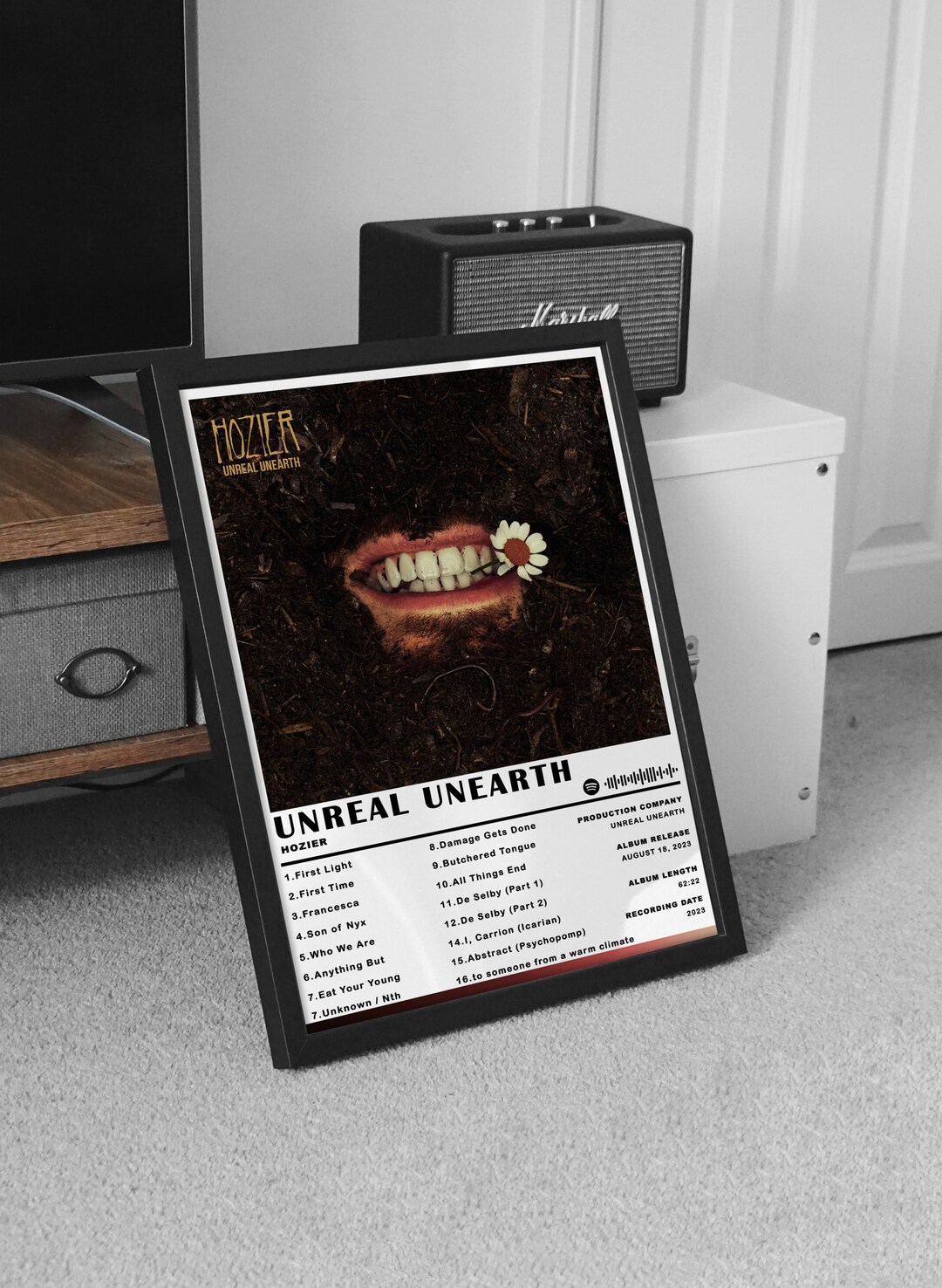 Hozier Poster, Hozier Unreal Unearth Album, Print, Hozier Gift Poster