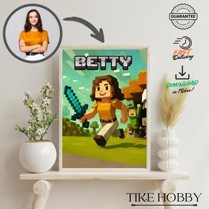 Custom Pixelated Poster | Unique Digital and Printed Download | Personalized Wall Art | BirthdayGift | Customizable Decor | Gift for Gamers
