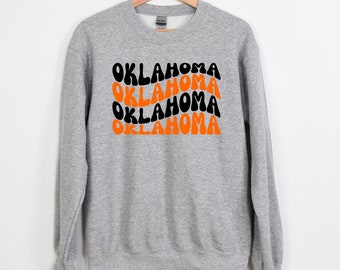 Oklahoma State Retro Wavy PNG digital image