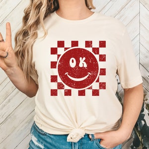 Oklahoma smiley checkered PNG digital file