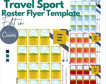 Travel Ball Sport Showcase Roster Flyer Template