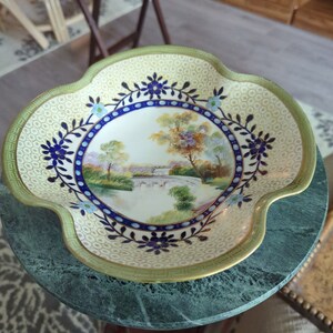 Vintage Hand Painted Nippon Bowl with Four Legs