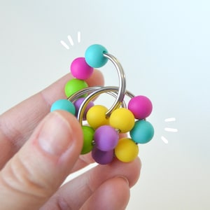 Custom Silicone Bead Fidget Rings - Sensory Anxiety Toy - Autism & ADHD Support - Handmade Fidget Jewelry