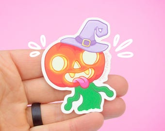 Halloween Pumpkin Jack-o'-lantern Sticker: Waterproof Laptop Decal