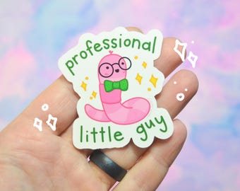 Professional Little Guy Worm Sticker: Funny Waterproof Laptop Decal