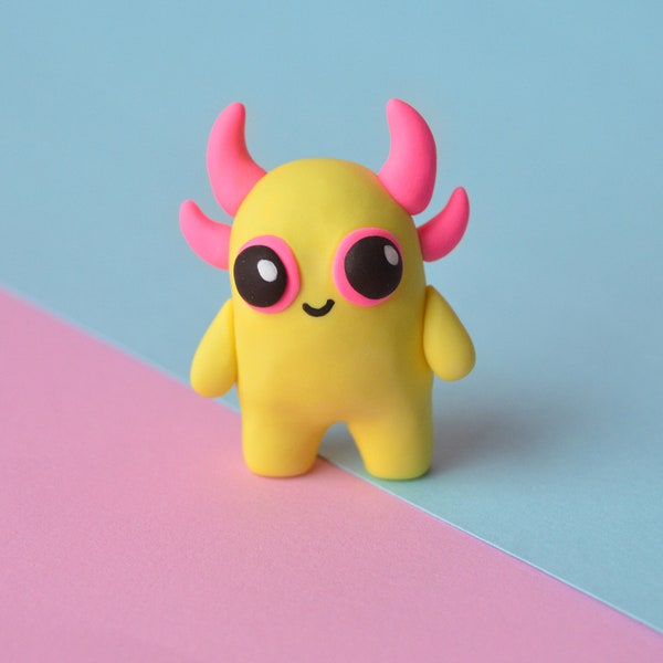 Cute Demon Monster Desk Buddy Decoration Tiny Cute Decor Curio Shelf Small Gift Monster Collectible Figurine Demon Weird Gift Small Handmade