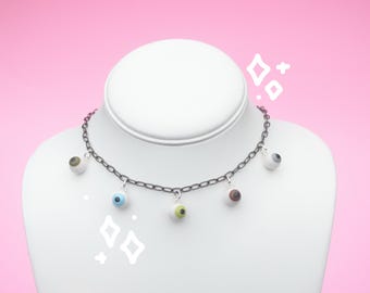 Halloween Jewelry: Handmade Polymer Clay Eyeball Necklace