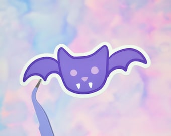 Bat Cat Sticker: Funny Kawaii Matte Waterproof Sticker