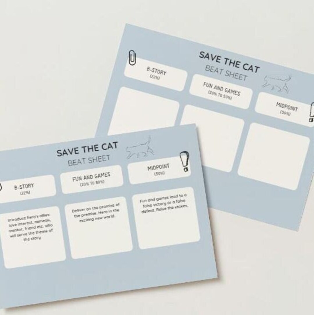 Save the Cat Plot Outline Template Etsy