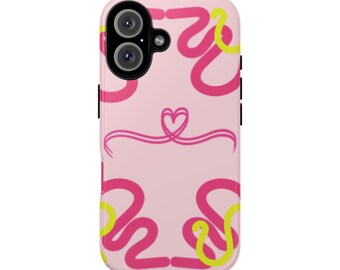 Funda para teléfono con remolinos rosas: diseño artístico y colorido