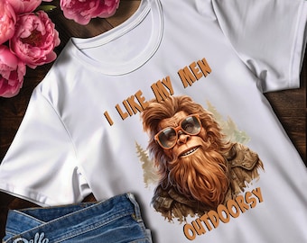 Cute Bigfoot Outdoorsy Graphic Tee, Unisex Cotton Shirt