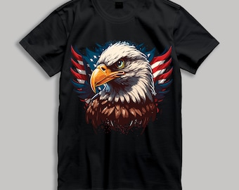 Eagle Flag Graphic Tee: Unisex Cotton Patriotic Shirt