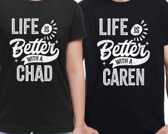 Life Is Better With Tee: Handmade Black/Blue Cotton Unisex Shirt