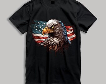 Eagle Flag Graphic Tee: Patriotic Unisex Cotton Shirt