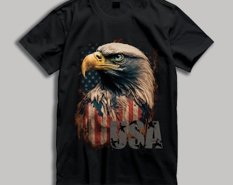 USA Eagle Graphic Tee: Handmade Patriotic Design