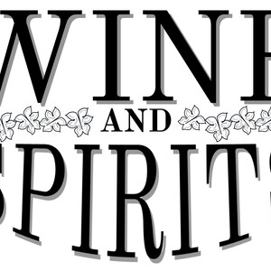 Wein & Spirituosen Schild Druckbare Grafik