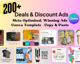 200+ Deals & Discount Ads - Canva Editable Templates - Done For You, Copy and Paste | Instagram Facebook Ads