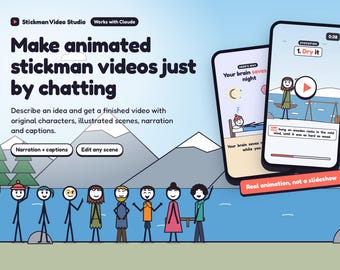Animated Video Maker Claude Skill | Faceless YouTube Shorts, TikTok and Reels | Stickman Explainer Videos