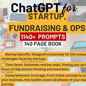 1,140+ ChatGPT Startup Prompts | MVP Planning, Fundraising & Business Operations