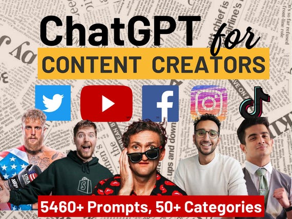ChatGPT Social Media Marketing Bundle PLR: 4650+ Prompts | TikTok | Facebook | Pinterest | Twitter | Instagram | 2024