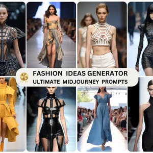 Fashion Idea Generator & Photography - Midjourney + Stable Diffusion Prompts Pack | PLR Resell Rights