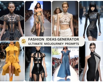 Fashion Idea Generator & Photography - Midjourney + Stable Diffusion Prompts Pack | PLR Resell Rights