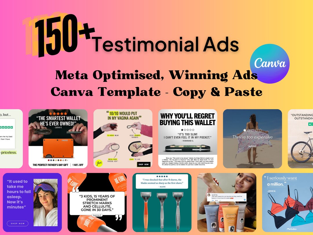 150+ Testimonial Type Ad Template - Canva Editable Meta Templates ...