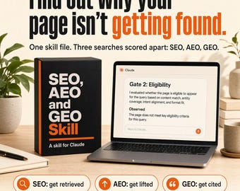 SEO, AEO and GEO Claude Skill | Search and Answer Engine Optimization for Websites and Content Strategy