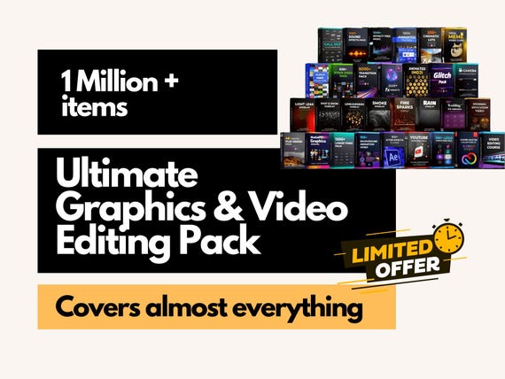 Ultimate Graphics & Video Editing Pack | Must have for Designers, Editors | Resell Rights, Commercial Use License