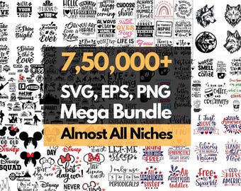 750,000+ Mega SVG Bundle, PLR & Commercial Right, Best Collection on Etsy, Lifetime Google Drive Access