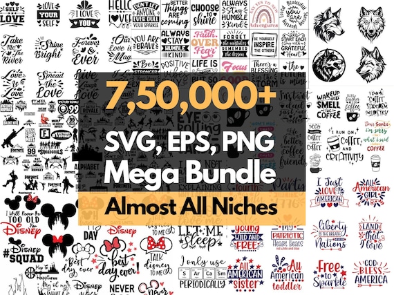 750,000+ Mega SVG Bundle, PLR & Commercial Right, Best Collection on Etsy, Lifetime Google Drive Access