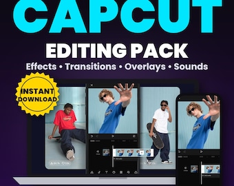 CapCut videoredigeringspaket | Förinställningar, texteffekter, färggradering och ljud