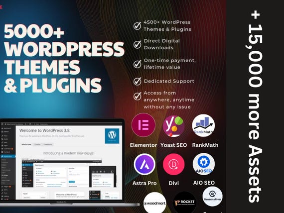 Wordpress & Shopify Developer Pack - Assets, Themes, Apps with Resell Commercial Use Rights | Plugins Bundle | PHP Scripts | HTML5 CSS