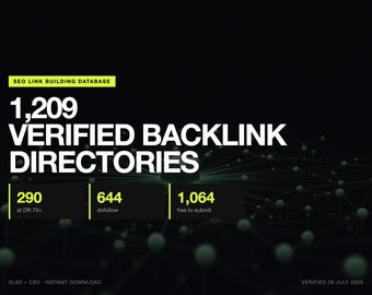 1,209 Verified Backlink Directories Database | DR Ratings, Dofollow Status, Direct Submit URLs and How-To Steps | SEO Link Building Sheet