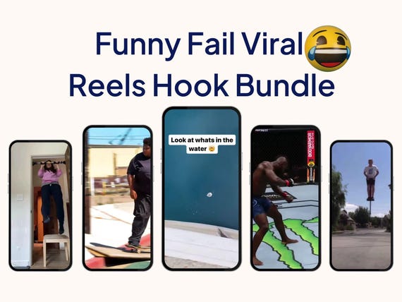 1000+ Funny Fails Reels Bundle - Create Viral Reels, Tiktoks - Boost Your Post. Compatible with Capcut, Canva, VN Editor - add before reel