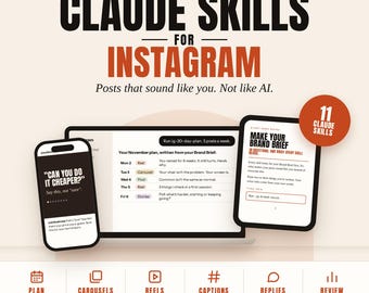 Claude Skills for Instagram | Content System, Reel Scripts, Carousel and Caption Writer | Social Media Planner