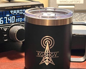 Ham Radio CALLSIGN Engraved Coffee Mug for Amateur Radio Enthusiasts