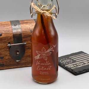 Homemade Vanilla Extract – 8oz Flip-Top Bottle, Aged 3+ Months, Pure Vanilla for Baking