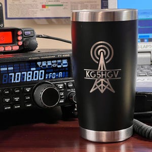 Ham Radio CALLSIGN Engraved Tumbler for Amateur Radio Enthusiasts